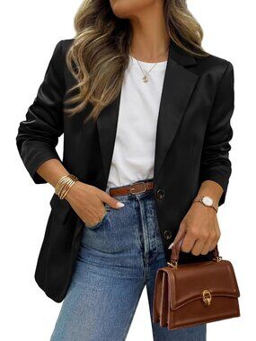 Satin Long Sleeve Blazer for Women | Business Casual Fall Fashion 2026